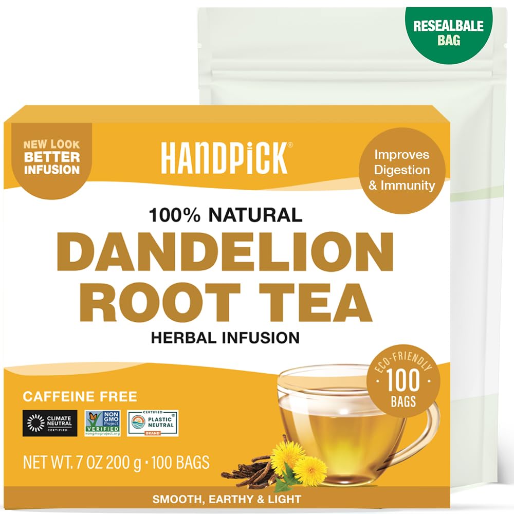 HANDPICK Dandelion Root Tea Bags, 100 Count