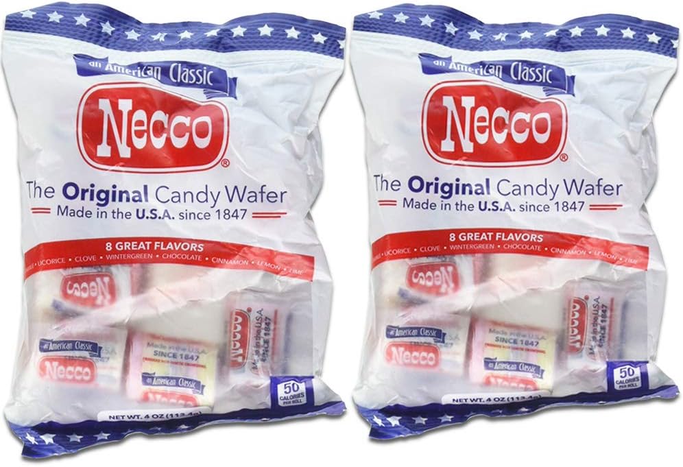 Necco The Original Candy Wafer, Fat Free & Gluten Free, 4 oz (Pack of 2)