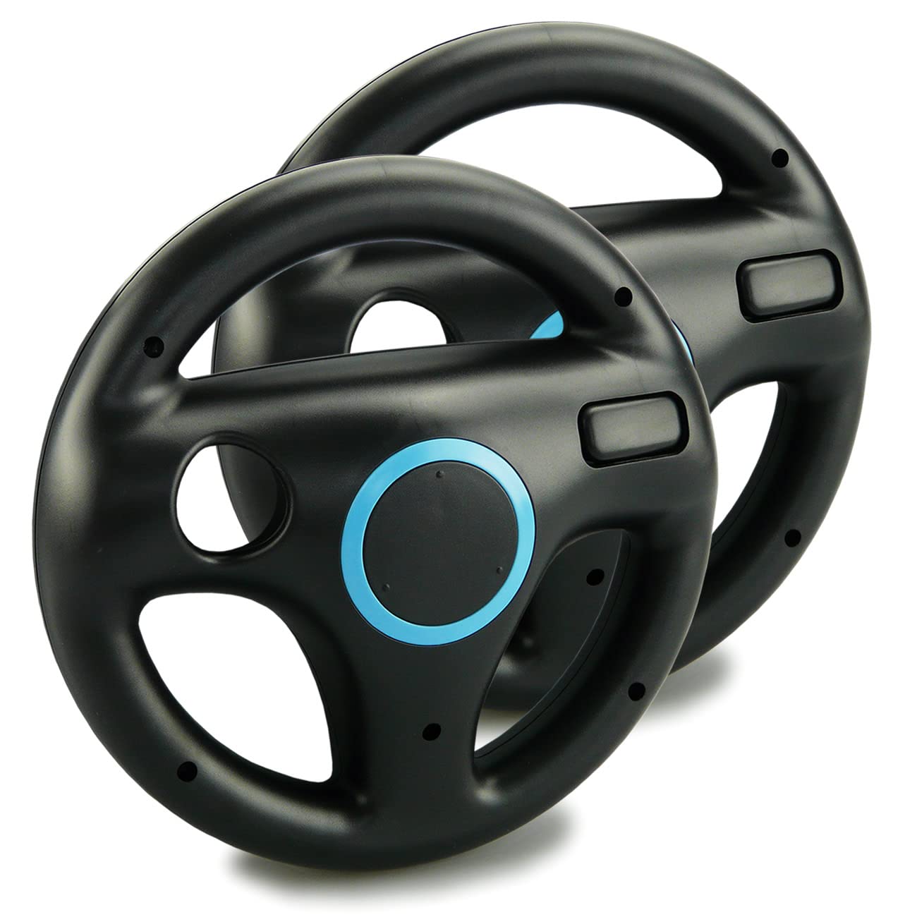 smardy 2x Volant De Course Roue Noir Racing Wheel Compatible avec Nintendo Wii U Télécommande Contrôleur pour Mario Kart Game, Jeux de Conduite
