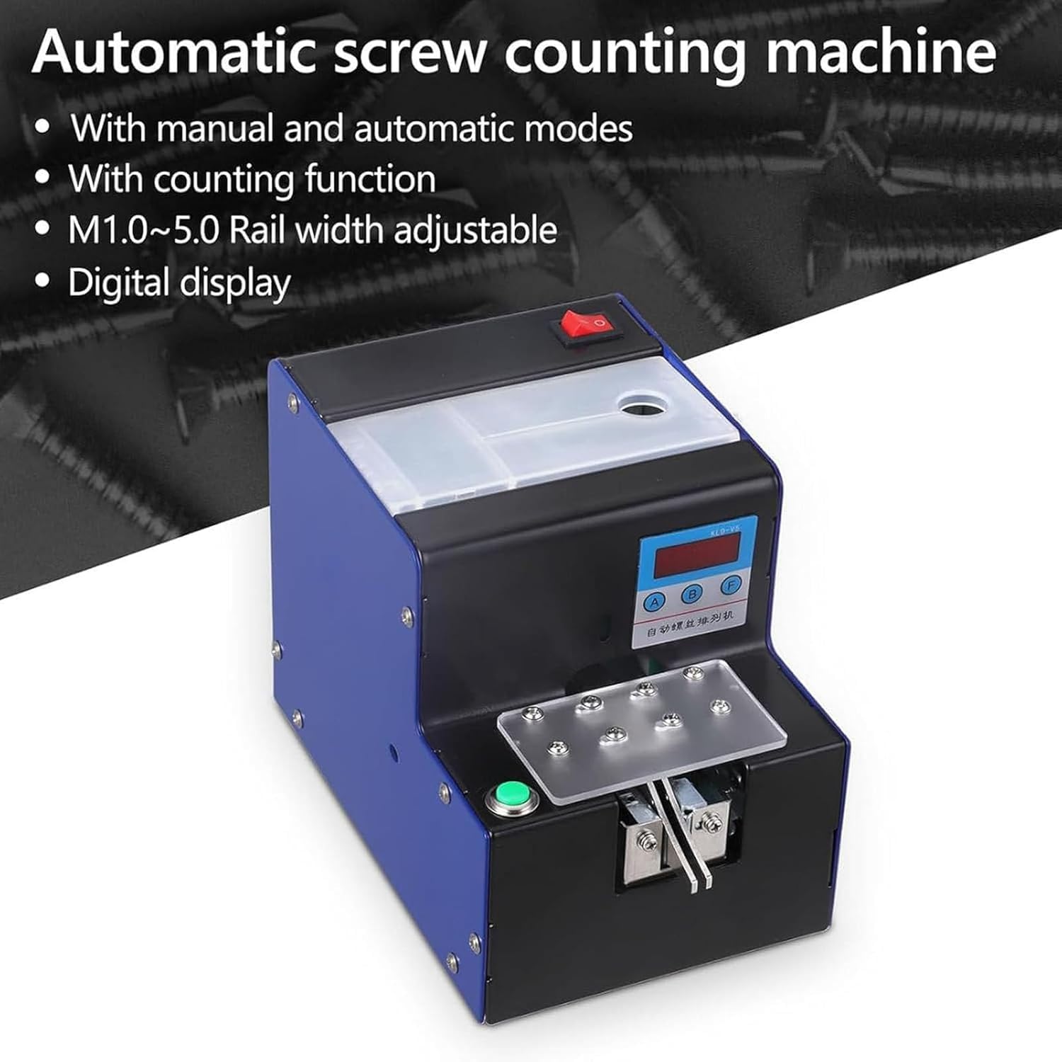 Contador de tornillos digital, contador automático con pantalla LCD para tornillos M1.0-5 mm, ideal para aplicaciones industriales de tornillos