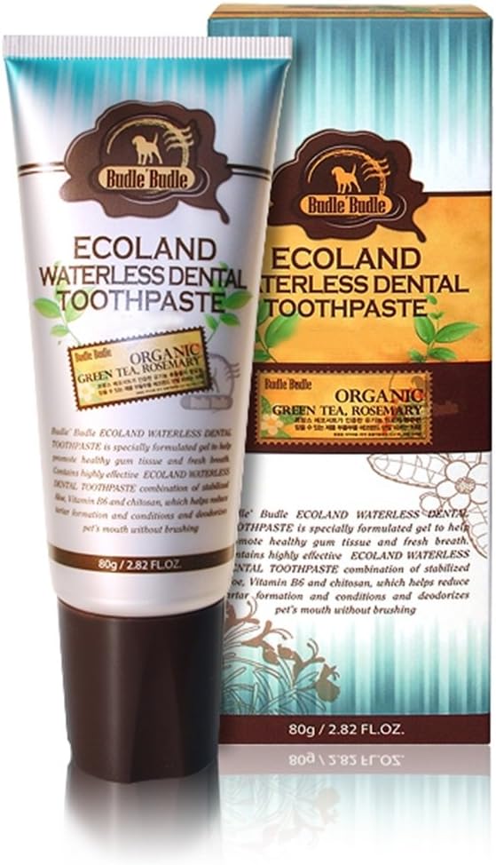 ECOLAND Dog Cat rubbing Organic Dental Toothpaste 2.82 Ounce