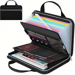 2025 Upgraded Large Capacity A4 Fireproof File Folder with Handle|Portable Document Organizer for Home, Office, Travel & Emergency Documents (1)