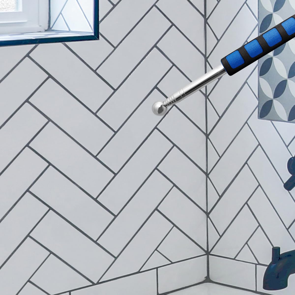 GLADFRESIT Retractable Hollowing Drum Hammer, Thickened Detecting Hammer for Tile Wall House Inspection, Blue - Image 3