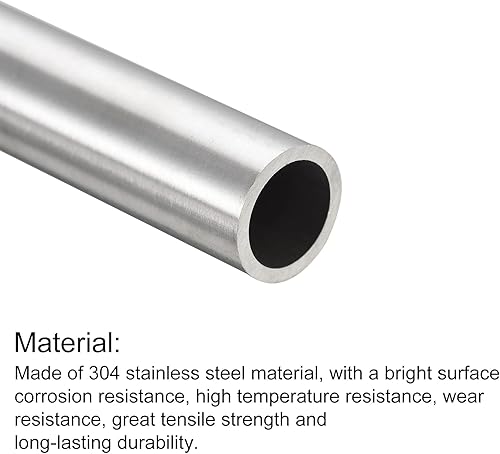 Miniatura 3 de uxcell Tubo de acero inoxidable 304, tubo grueso del metal de la longitud de la pared de 45.9 ft m x 4.9 ft m del OD 45.9 ft m para la maquinaria de