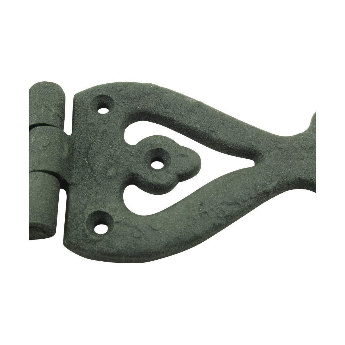 Renovators Supply Manufacturing Bisagra de correa de puerta de armario con herrajes de 5-3/8 pulgadas. Bisagra de montaje empotrado de hierro forjado negro resistente a la corrosión para armarios,