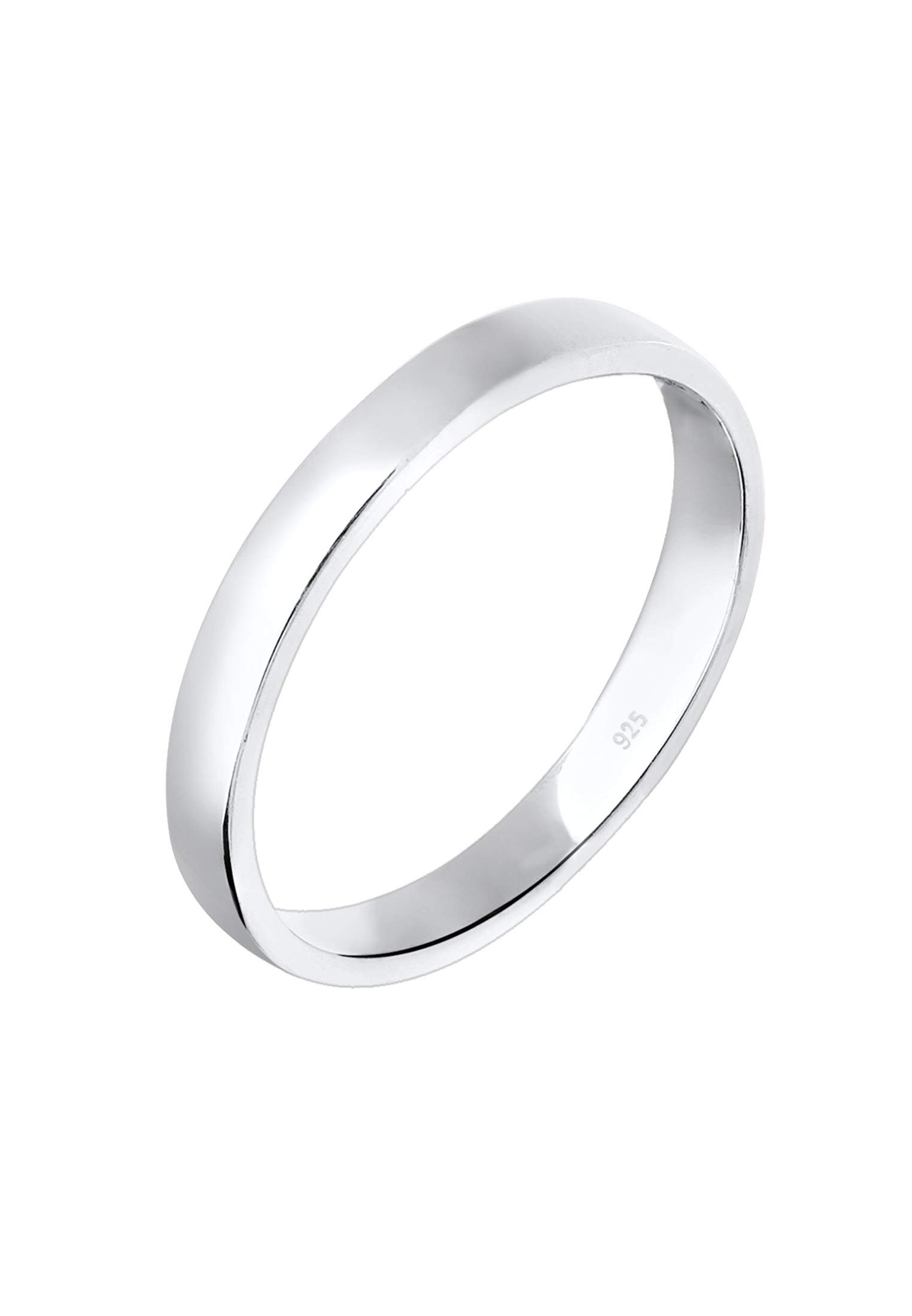 Elli Women's 925 Sterling Silver Xilion Cut Basic Ring, Size P