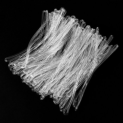 Cosmos 100 Pieces 6.75 inch Clear Plastic Travel Luggage Tag Loops Straps for Luggage Bag ID Tag2