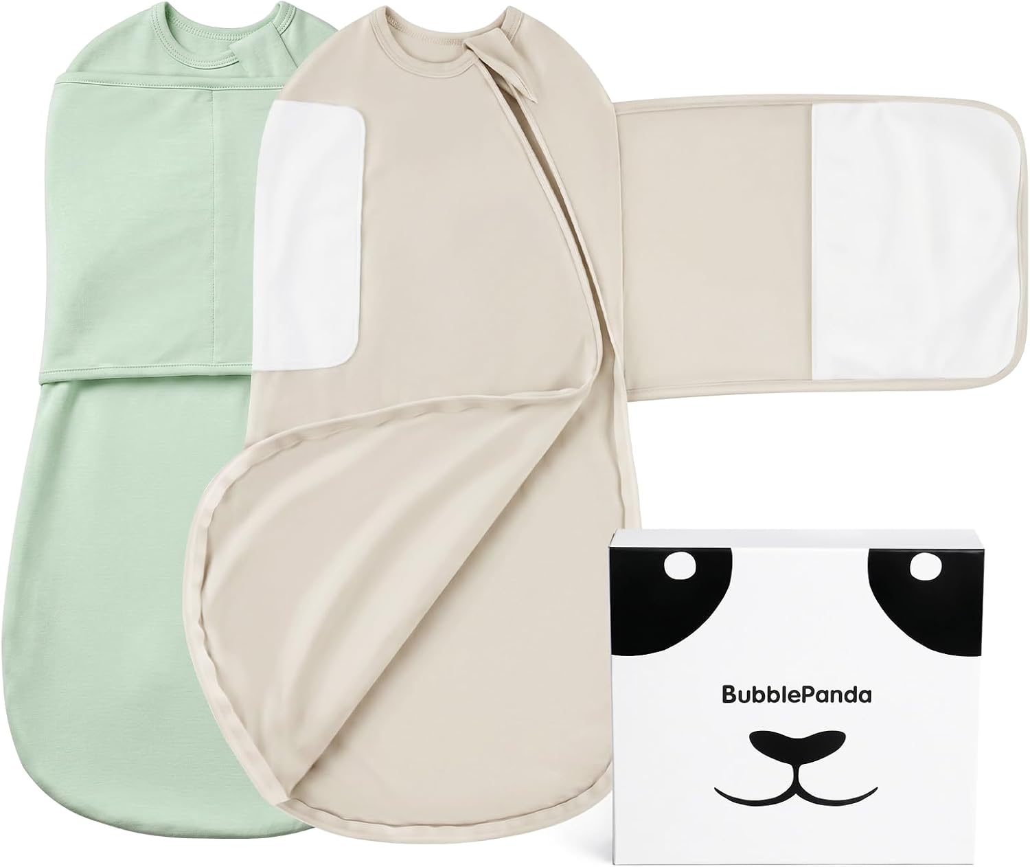 BubblePanda Swaddles for Newborns Rayon Made from Bamboo Sleep Sack 2 Way Zipper Baby Swaddle Silent Velcro Swaddles