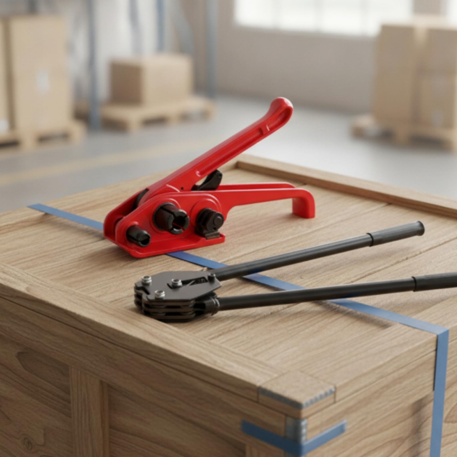 Tendireggia Manuale a Leva Hardware | Kit di Reggiatura, Portatile, Set di Reggia, per Magazzino, Officina, Addetti All'imballaggio