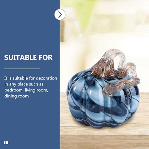 Miniatura 5 de Ciieeo Cristal soplado a mano de 4.33 pulgadas con purpurina para decoración de otoño, cosecha de Acción de Gracias, Halloween