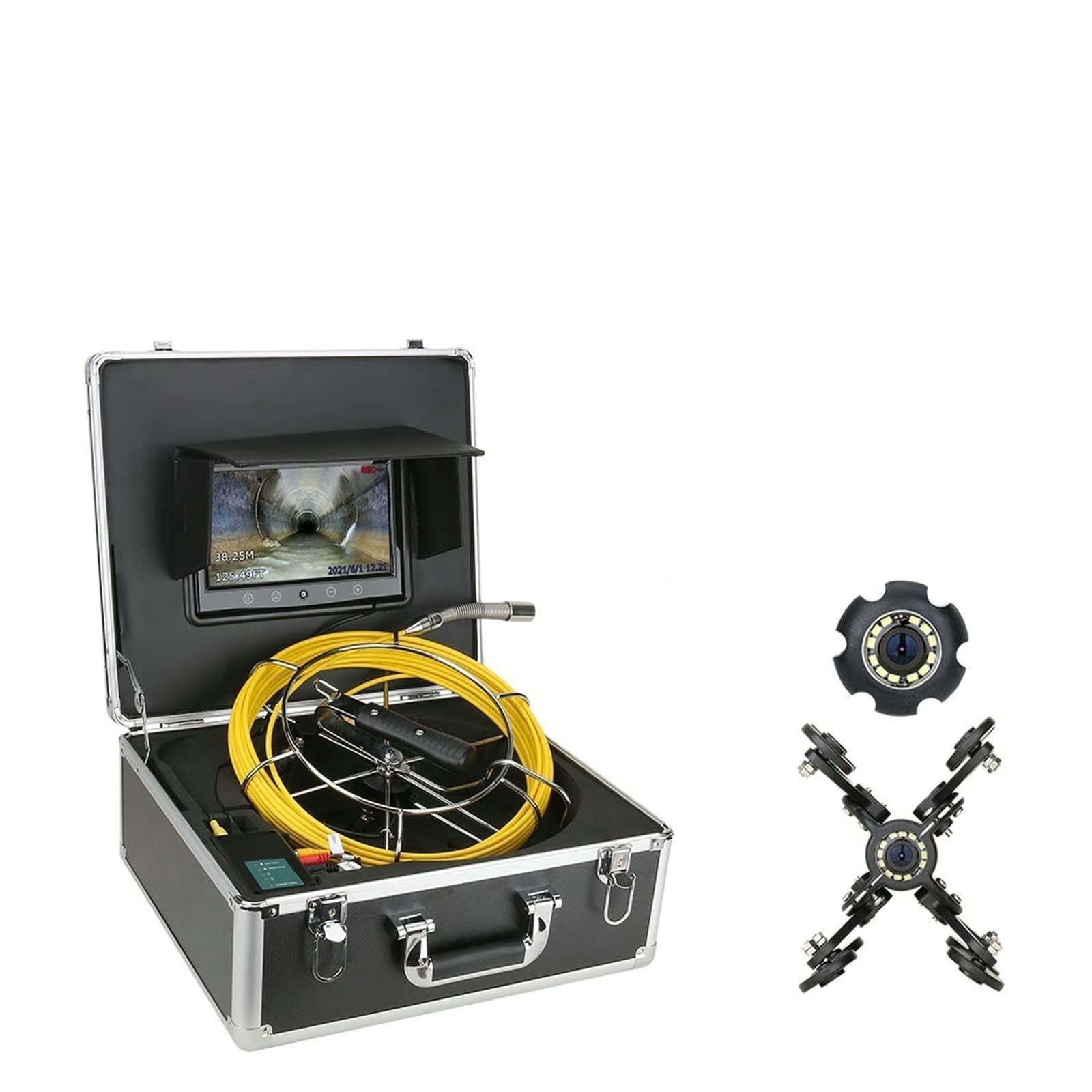 LNHHG Sewer Camera With 10inch Monitor 20/30/40/50M 512hz Drain Sewer Industrial Endoscope 22mm Camera Pipe Inspection Camera Drain Sewer Meter Counter Camera