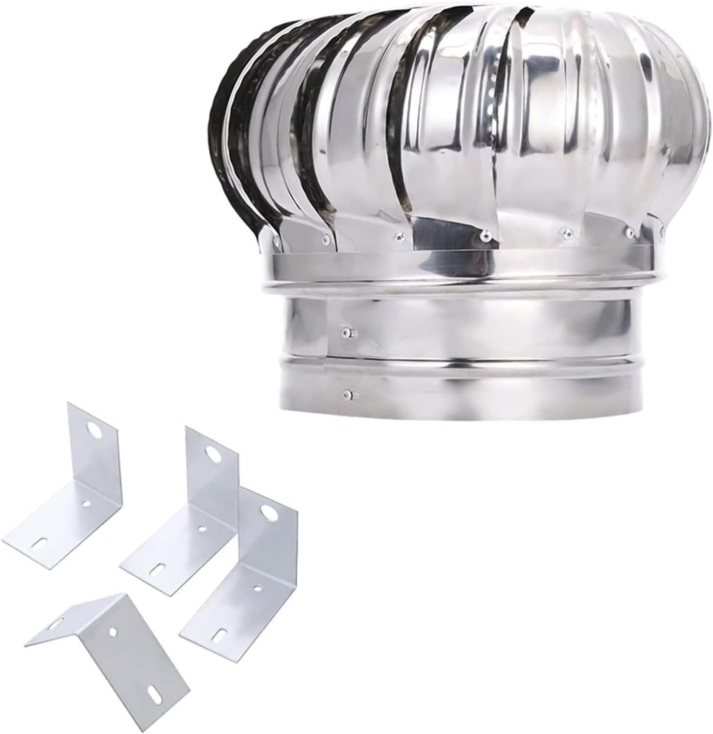 Ventilatore a turbina da tetto, in acciaio inossidabile 304, tappo di scarico rotante, per tutte le stagioni, base da 10,9 cm, impermeabile