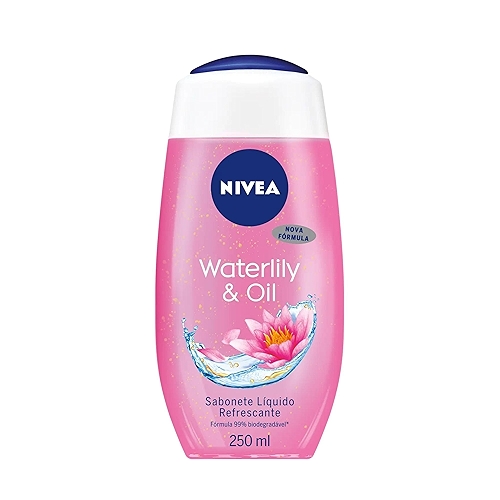 NIVEA Sabonete Líquido Waterlily & Oil 250ml, Limpeza Corporal, Pele Macia, Óleos e Vitami...