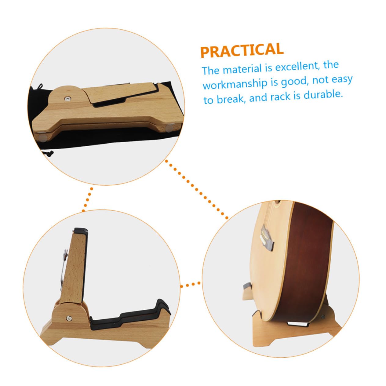 SUPVOX Supporto per Chitarra in Legno Portatile Design Smontabile per Bassi e Violini, per Casa e Negozio di Strumenti Musicali