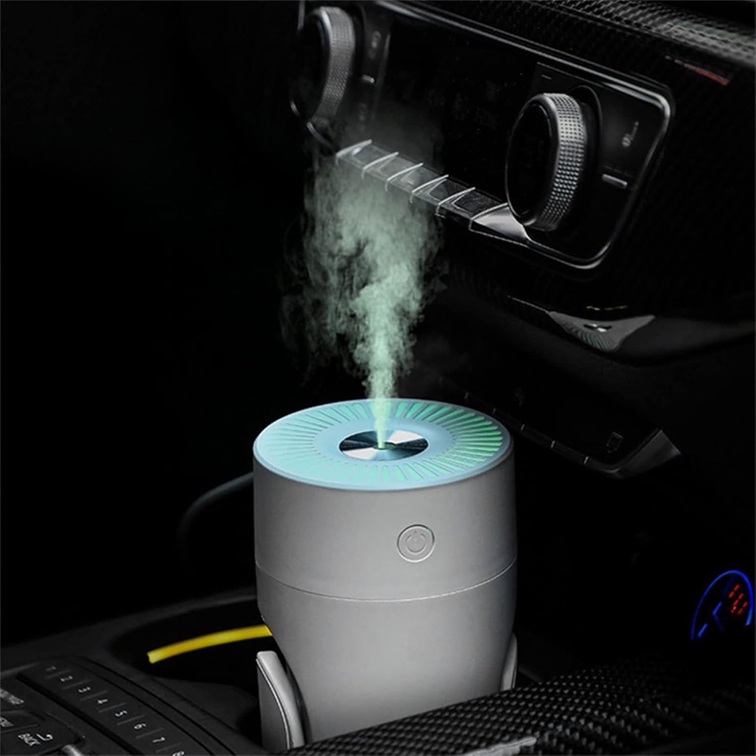 Intelligent Constant Temperature Mini Humidifier, USB Free Adjustment, Suitable for Cars, Offices, Bedrooms, Etc, 7-Color LED Humidifier, 2 Spray Modes, Silent Humidification,Black