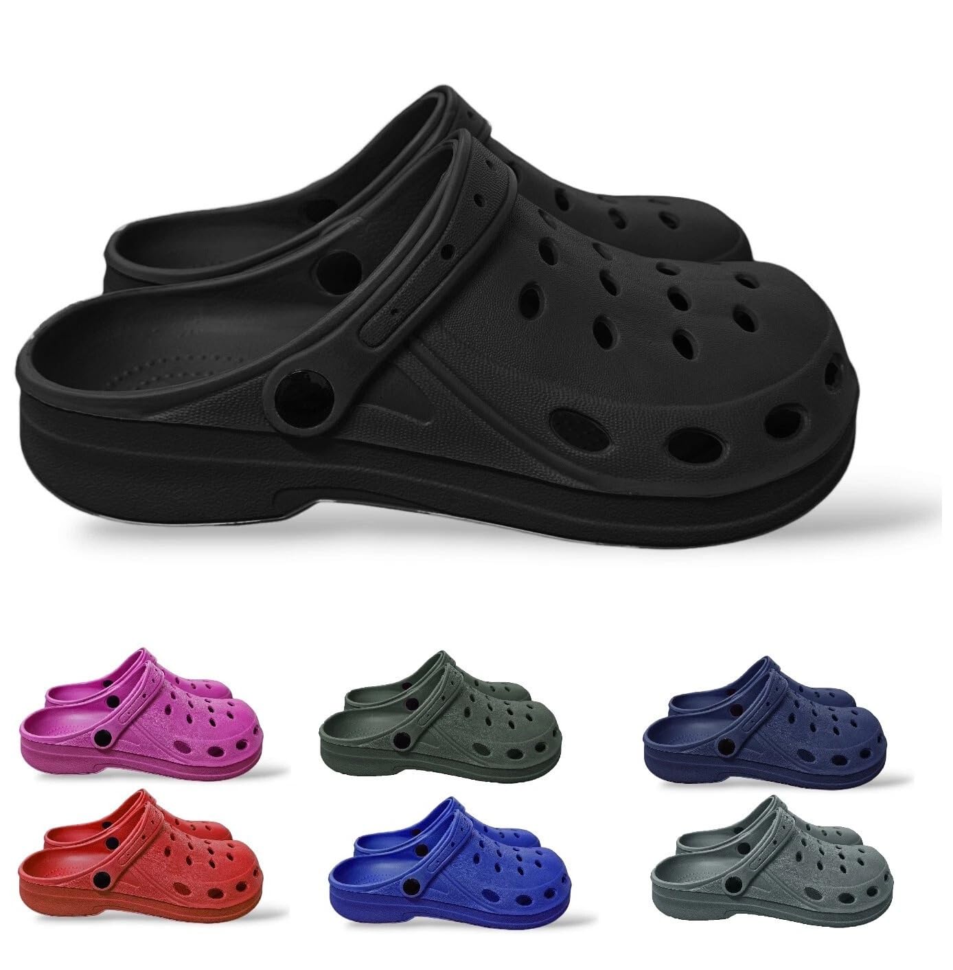 GX GARGIX Ciabatte Sanitarie Sandalo Unisex in Gomma, Zoccoli Ospedalieri, Pantofole per Uomo Donna Bambino, Multicolore Sanitarie