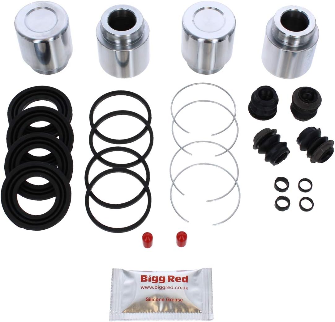 Bigg Red - Front Brake Caliper Repair Seal Kit & Pistons - Compatible with GS 300, GS 400, LS 400,IS 200, IS 300 1989-2005, Supra 1993-2002