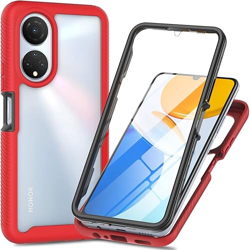 Funda híbrida de policarbonato y poliuretano termoplástico para Honor X7 con protector de pantalla integrado, de alto impacto, híbrida de cuerpo