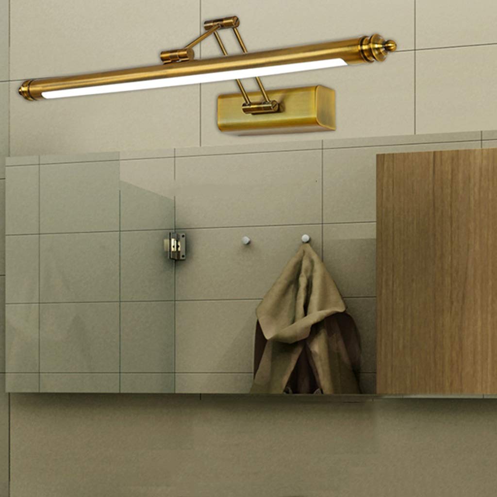 Ludo Kąpieli Lampy Led Luprzednie Światło Prosta Łazienka Korytarz Kinkiet Europejski Lulampa Gabinetowa Lampa Do Makijażu Regulacja Teleskopowa Oświetlenie Ścienne/White Light-80Cm/16W