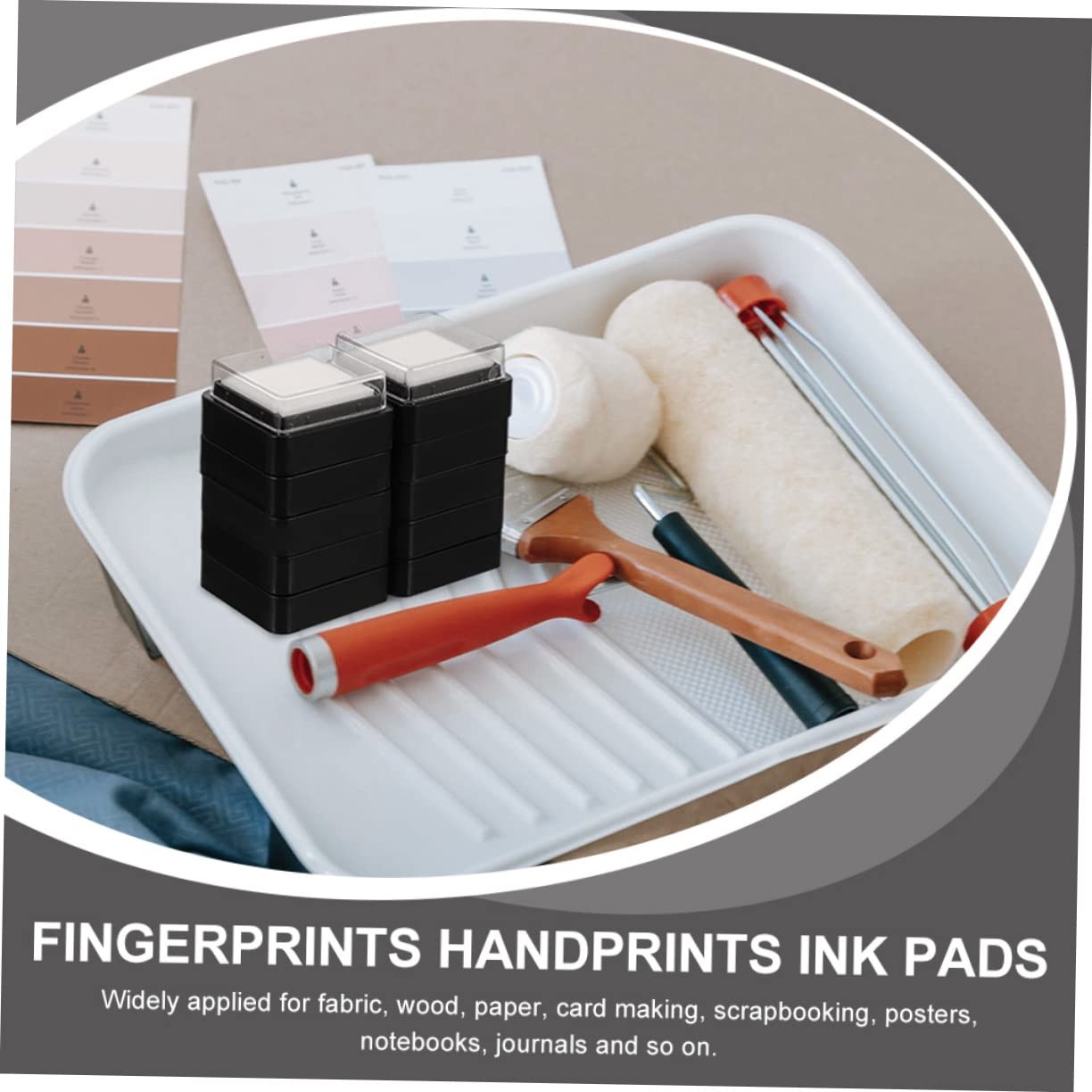 jojofuny 4 Set Tampone Inchiostro Quadrato per Timbri Fai da Te Inchiostro Portatile per Scrapbooking Artigianato E Impronte Digitali Cuscinetti Spugna Durevoli per Uso Domestico 20 Pezzi*4