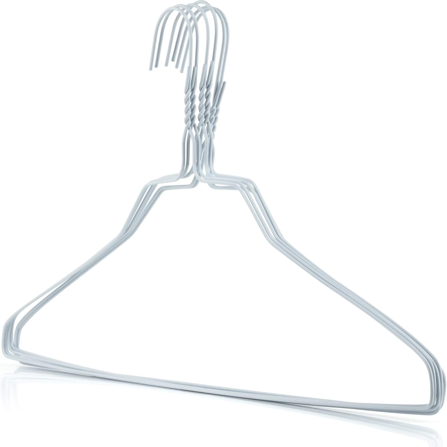 HANGERWORLD 20 Extra Wide 46cm White Metal Shirt Hangers Wire Clothes