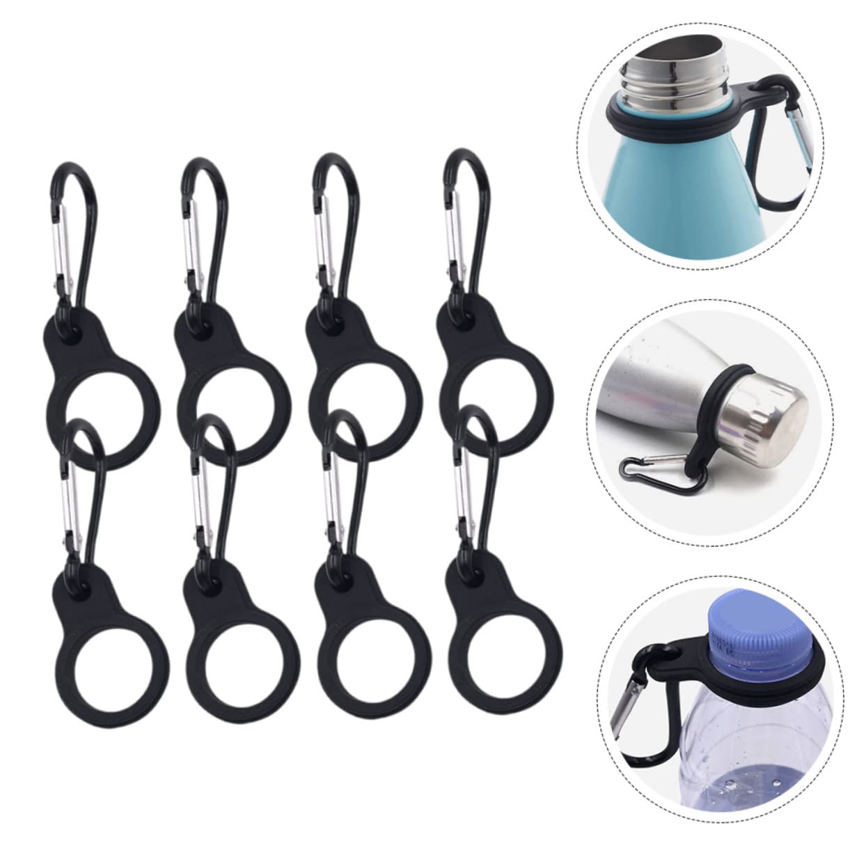 UPKOCH Wasserkocher-aufhänger Groß Wasserflasche Mit Träger Haken Schlüssel Sport Wandern Fitnessstudio Tragen Tragbar Wasserflaschen Flaschenregal Kieselgel Schwarz