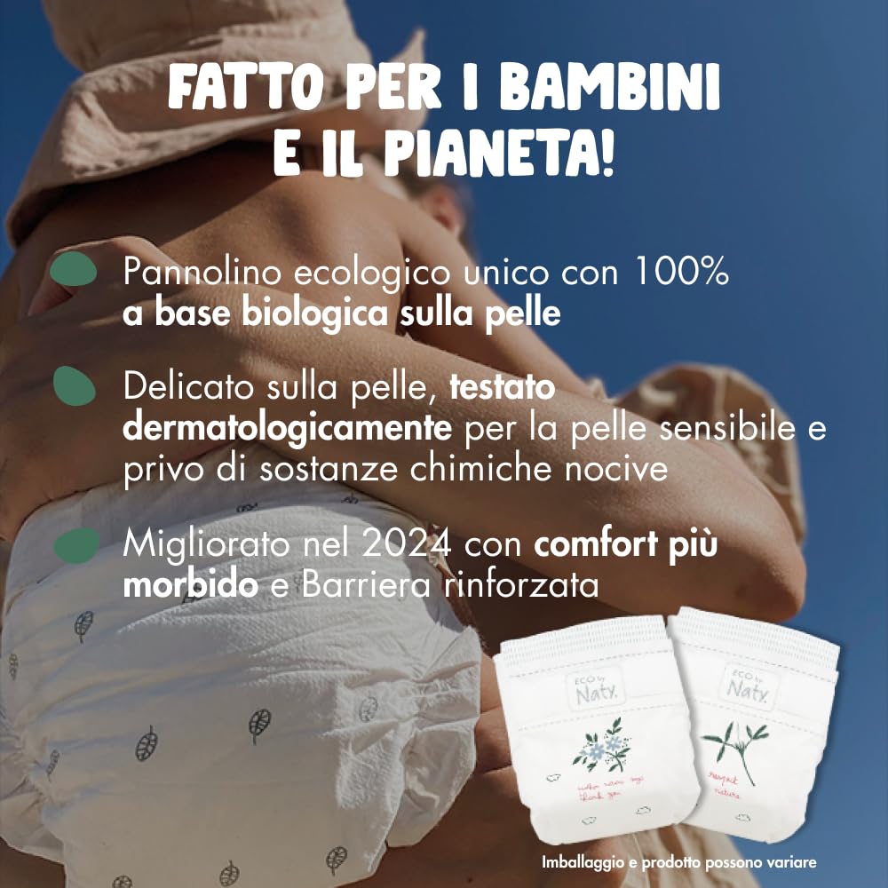 Naty Pannolini per bambini - Pannolini ecologici a base vegetale, ottimi per la pelle sensibile del bambino e aiutano a evitare le perdite (Taglia 5, 132 unità)
