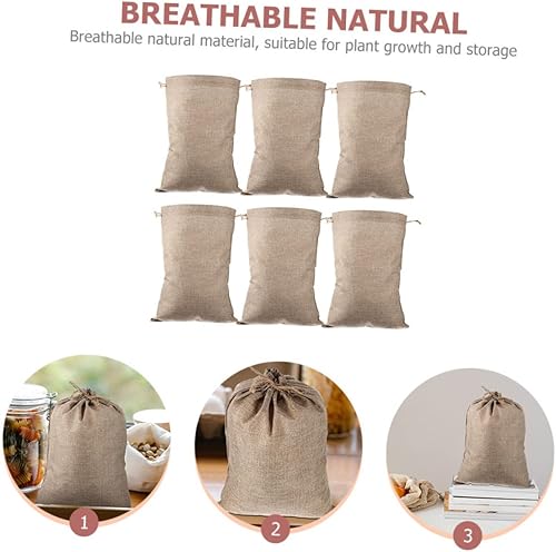 Miniatura 4 de Cabilock Bolsa de arpillera con cordón, bolsa de arpillera con cordón, bolsas de pan, bolsa de ajo, saco de arpillera, bolsas de almacenamiento de