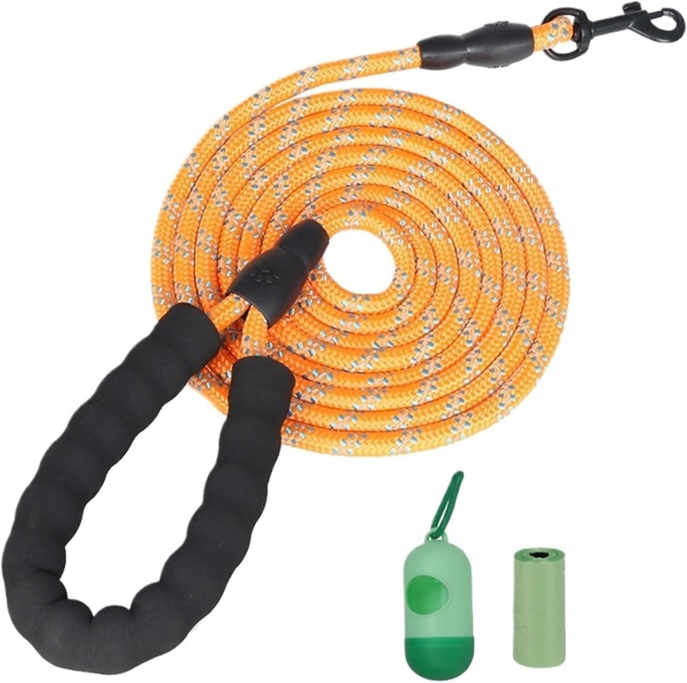 1 szt. Odblaskowa, wielokolorowa okrągła obroża i smycz dla psa(Orange,1.0X150CM)