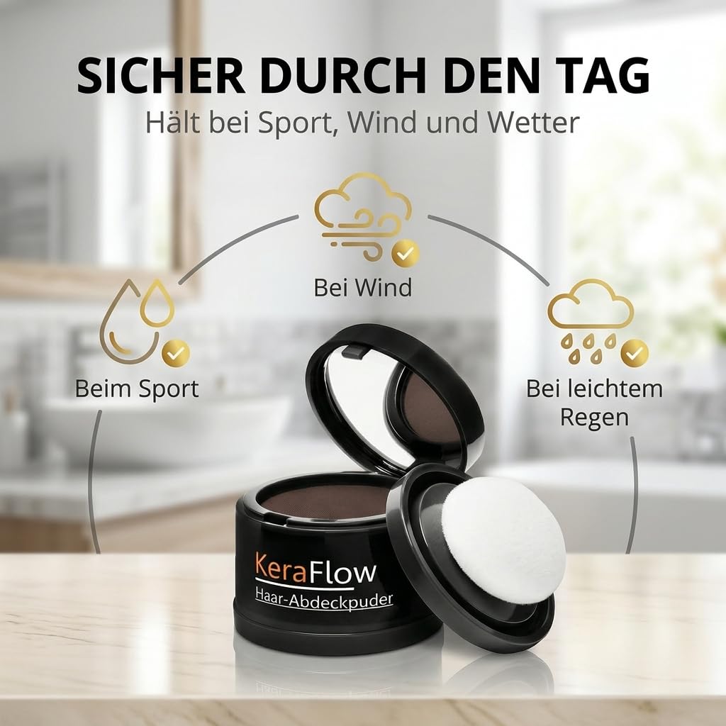 Concealer pour cheveux pour épaissir les cheveux, make-up pour cheveux résistant à l’eau, pour masquer les racines - 4g (châtain clair)