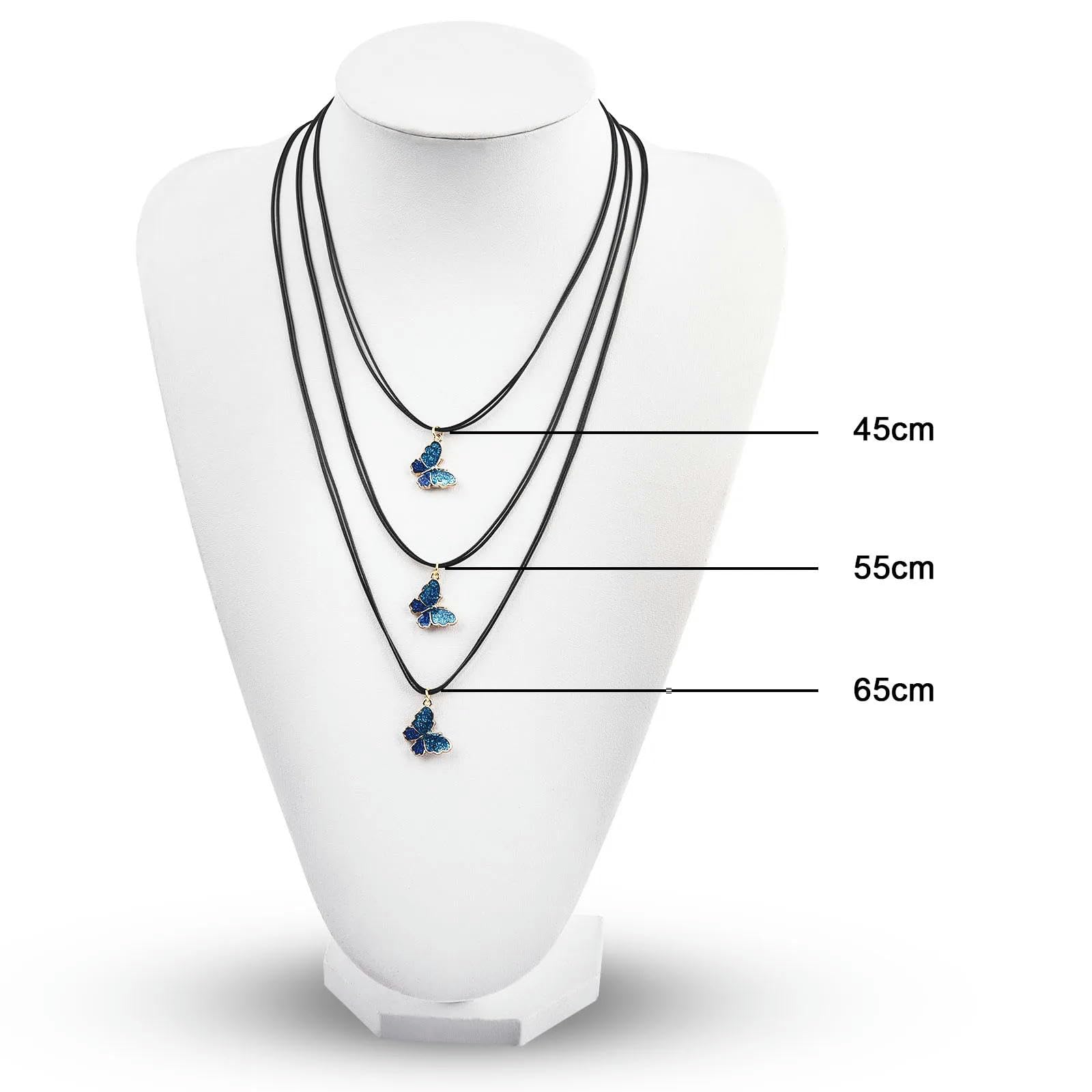 LYVQZPWLRuna collana di cera, 1mm Podwójny splot ze stali nierdzewnej Warkocz Woskowy sznur DIY Wisiorek Naszyjnik Biżuteria Robienie Ręcznie Skórzany Sznur(Schwarz,45cm)