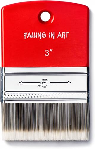 Falling in Art Pincel Plano de Paleta para Pintura, Pincel de Escala para Pinturas al Óleo y Acrílicas, 3 Pulgadas