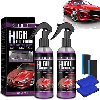 2Pcs Newbeeoo Car Coating Spray,3 in 1 High Protection Quick Car Coating Spray,3 in 1 Ceramic Car Coating Spray,Nano Scratch Repair Spray for Cars