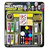 Spooktacular Creations 25 Pcs Halloween Family Makeup Kit, Glow in The Dark Halloween Costume Face Painting Makeup Kits, Easy On & Easy Off Makeup Set for Halloween Party Supplies