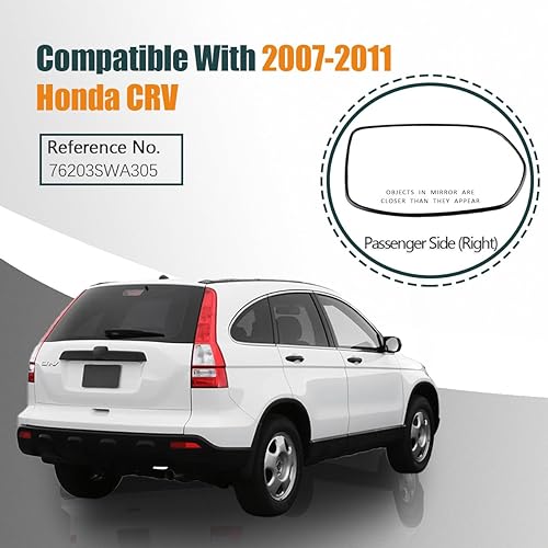 Miniatura 9 de Espejo lateral del conductor de cristal calentado compatible con Honda CRV 2007-2011 retrovisor izquierdo de repuesto 76253SXSA01