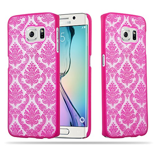 Image of cadorabo – Mandala Hard Cover Slim Case for Samsung Galaxy S6 EDGE Paisley Henna - Etui Skin Protection Bumper in PINK-TRANSPARENT