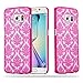 Produktbild Cadorabo Samsung Galaxy S6 Edge Hardcase Hülle in PINK Blumen Paisley Henna Design Schutzhülle  Handyhülle Bumper Back Case Cover