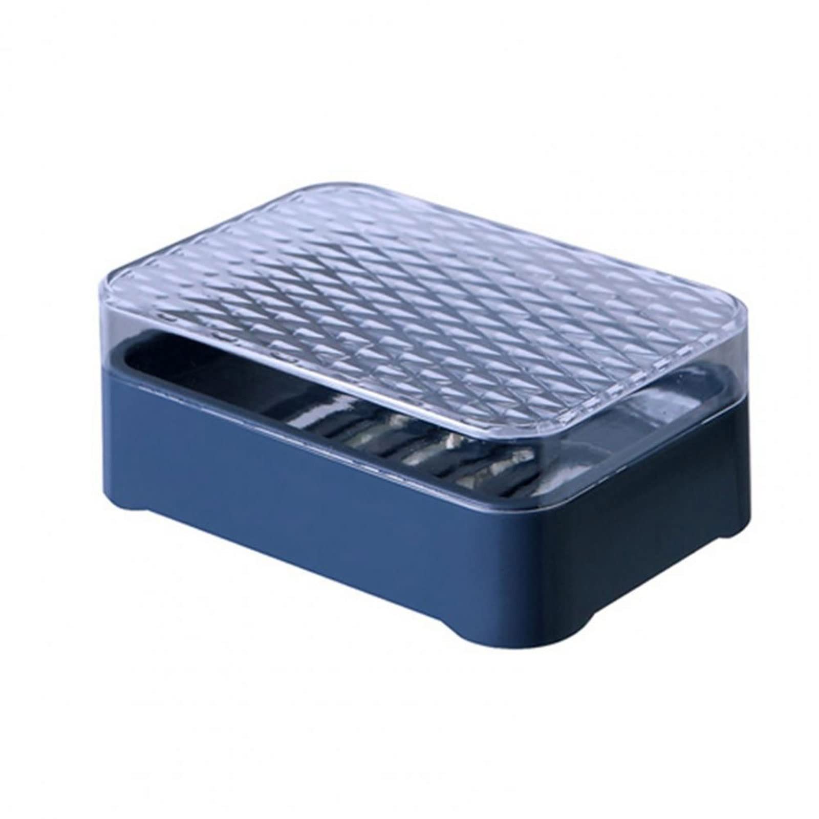 JINGYAN Soap Dishes Soap Box Case Dishes Waterproof Leakproof Cover Bathroom Accessories Toilet Laundry(Blue)