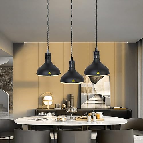 Miniatura 4 de 2 lámparas colgantes de calor de alimentos, 250 W 29.5-66.9 in, calentador de alimentos retráctil, lámpara comercial de 11.417 in, área de