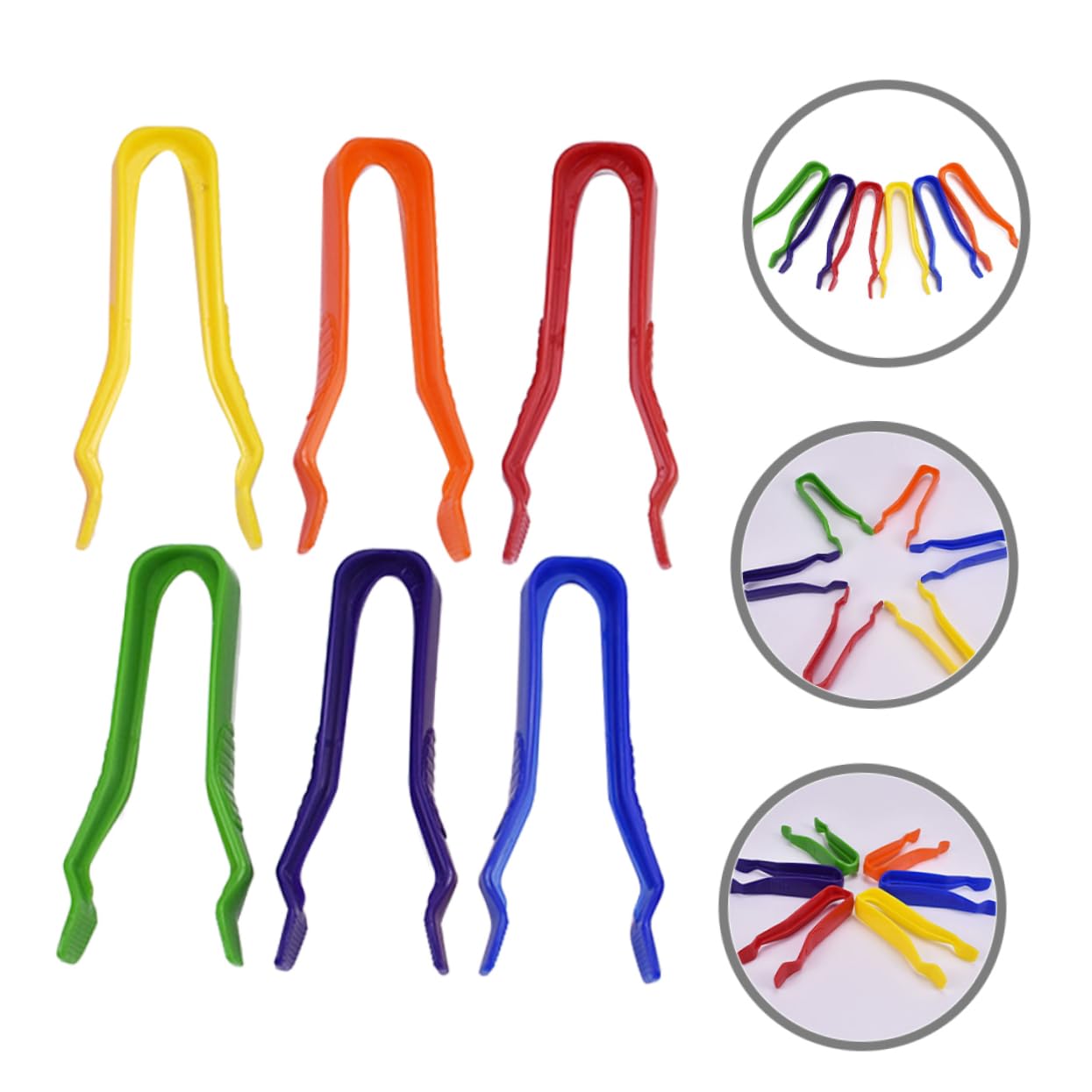 Sosoport 3 Series Pinzas De Plástico Para Manualidades Herramientas De Precisión Agarre Antideslizante Para Joyería Y Accesorios Diy 6 Piezas*3