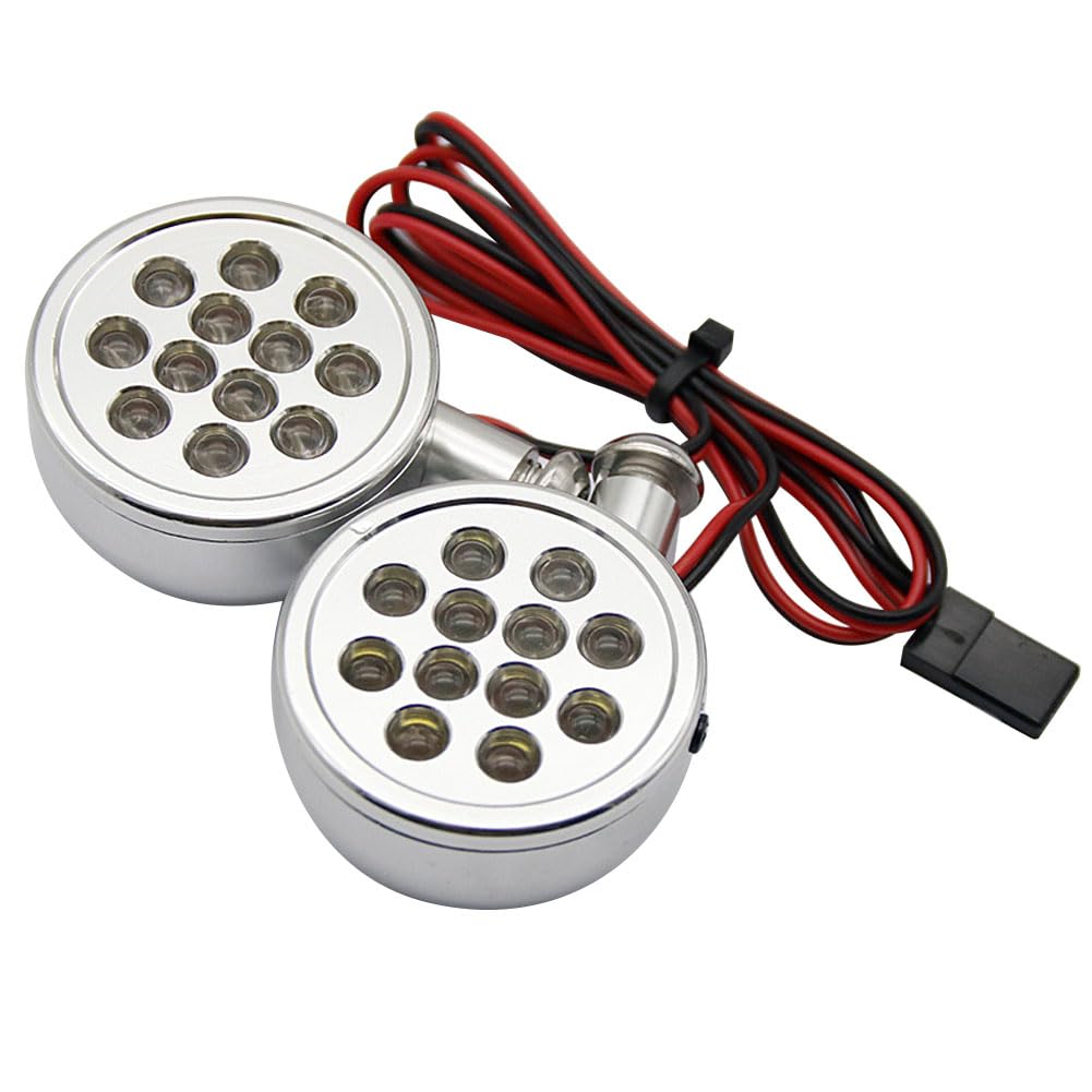 FLMLF CNC Alloy Light Set with LED Light Silver for 1/5 Hpi RV KM Baja 5B 5T 5SC Parts