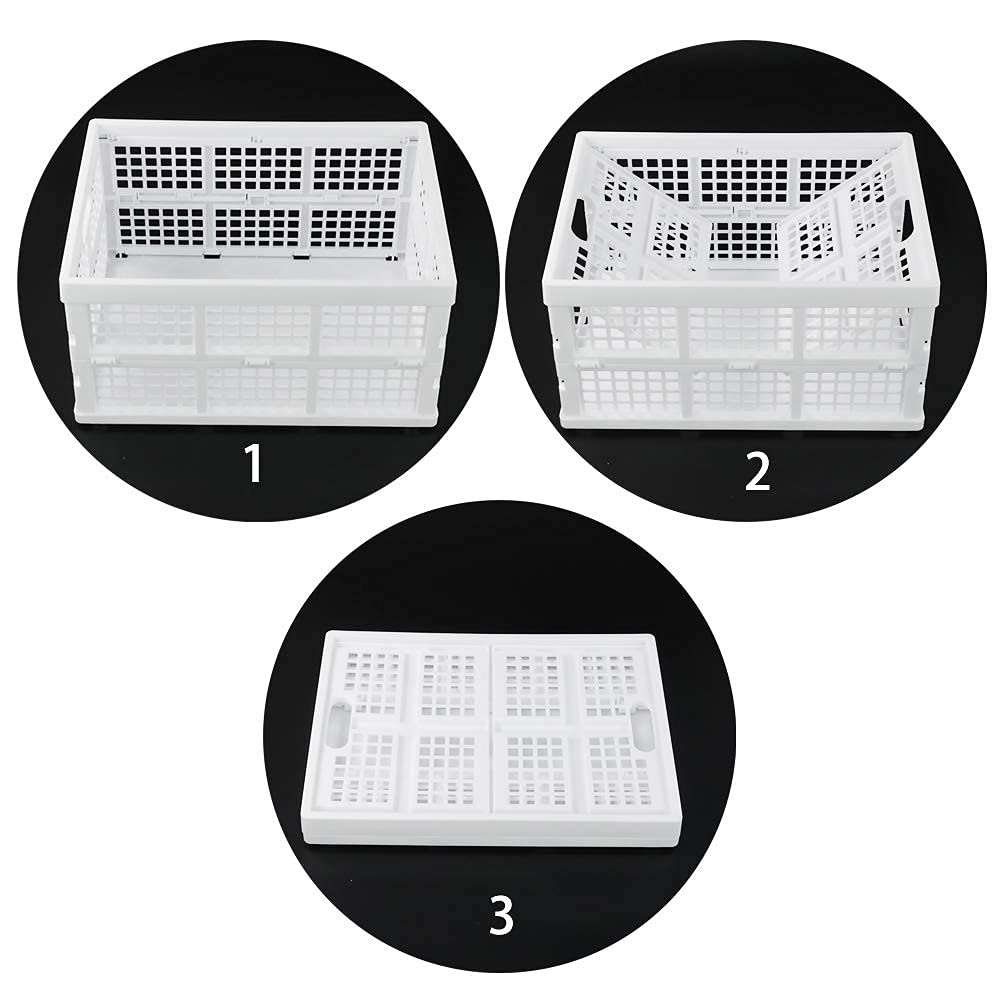 Lot de 4 grandes caisses de rangement pliables en plastique empilables 34 l