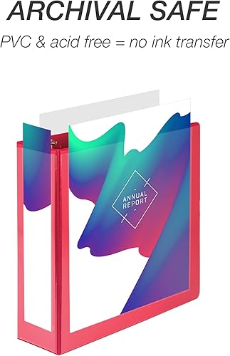 Vista 138 de Samsill (MP128587) - Carpeta de 3 anillos redondos de 3 pulgadas, fabricada en los EE. UU., con cubierta transparente personalizable para insertos