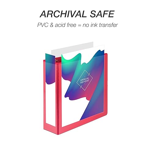 Vista 153 de Samsill (MP128567) - Carpeta de 3 anillos redondos de 2 pulgadas, fabricada en los EE. UU., con cubierta transparente personalizable para insertos