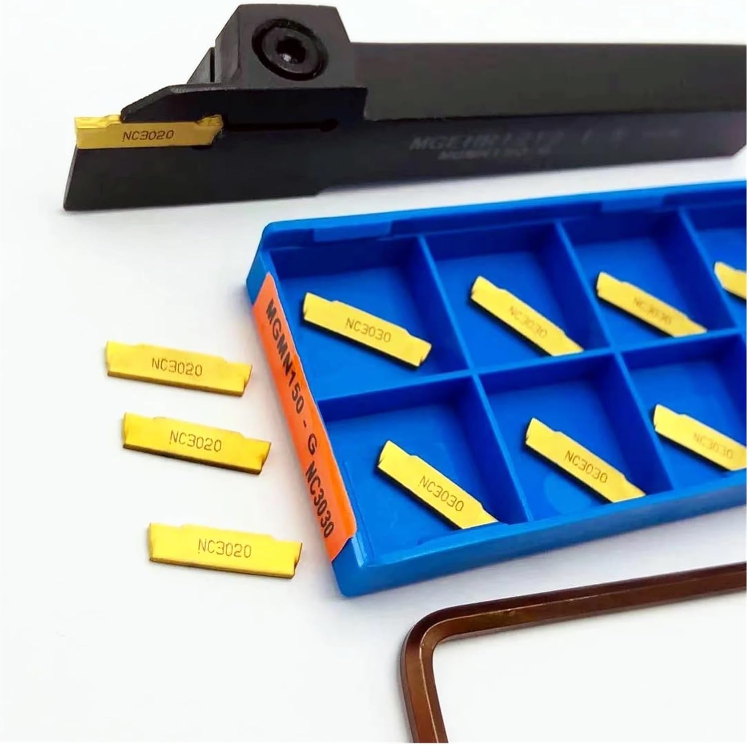 MGEHR 1212-1.5 MGEHR1212 External Grooving Tool Handle Carbide Turning Inserts, 10PCS Insert Tool Set MGEHR1212 Lathe Tools(MGEHR1212-1.5,MGMN150 PC9030)