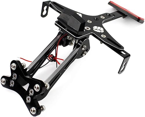 Miniatura 3 de Marco de piezas ajustables para motocicleta, soporte de montaje para placa de matrícula trasera, lámpara LED de advertencia para FZ-09 MT-09