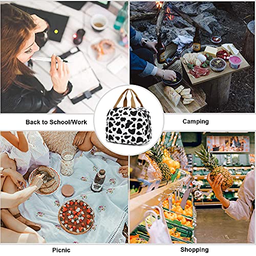 Yusudan Cow Print Lunch Bag For Women Girls, Reusable Insulated Picnic Tote Bags For Adults Kids Work School Hiking Beach #TOP3