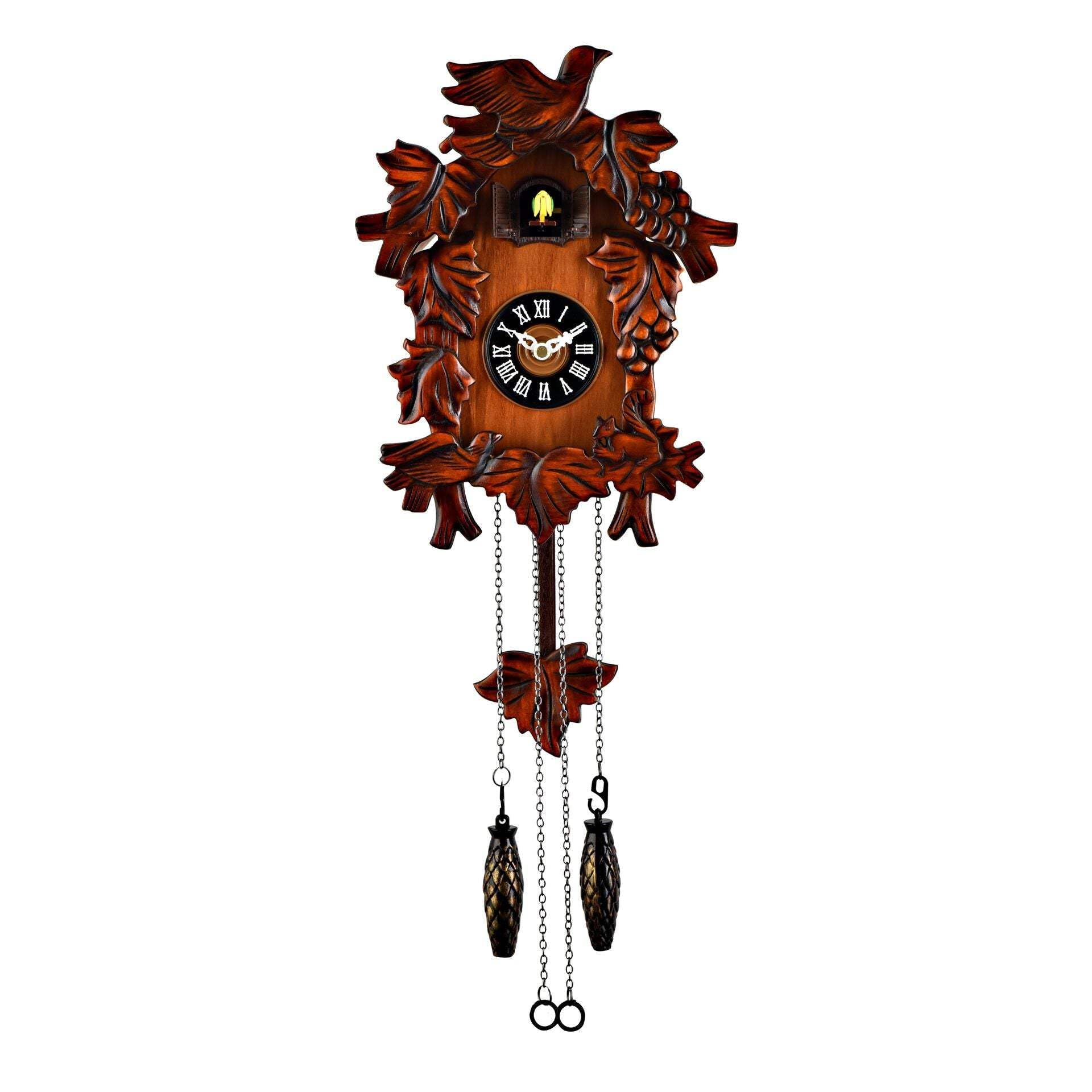 Wood Bird On Top Design Wooden Cuckoo Clock - 70cm Drop