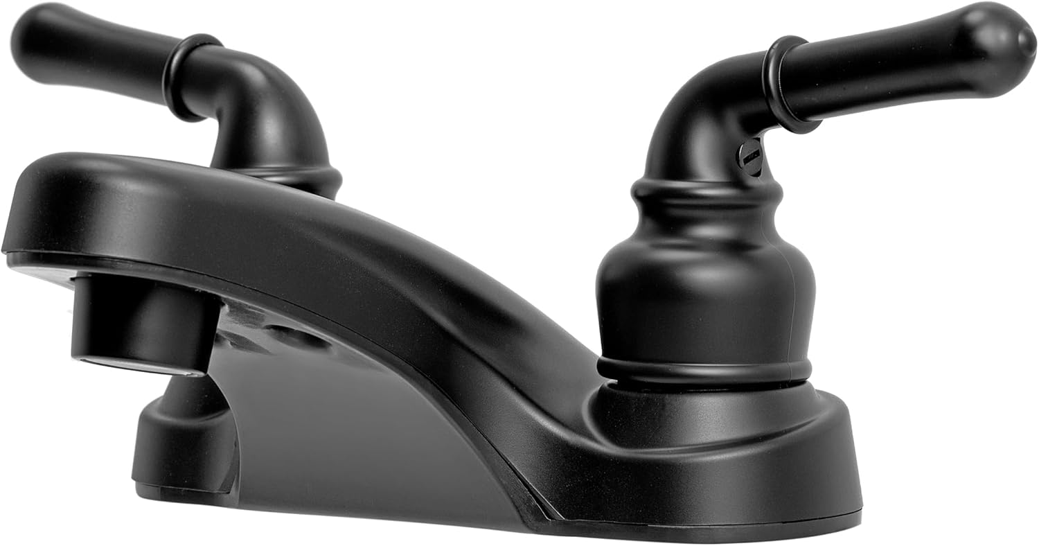 Dura Faucet DF-PL700C-MB RV 2-Hole Bathroom Faucet with Classic 2-Handles (Matte Black)