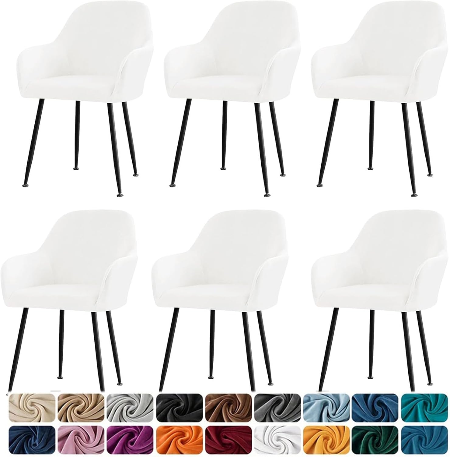 Dining Room Chair Slipcovers Stretch Chair Cover Set of 2/4/6/1 Velvet Wingback Armchair Covers Removable Chair Protector Cover Seat Slipcovers for Home Decor,Dark Green,4pcs